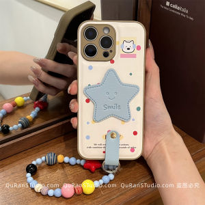 Creative Dog Star Design Phone Case for Apple 16 pro Womens Style Precision Holes Leather Texture Crossbody Strap Trendy Small Batch