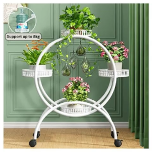 Ready Stock 4/6 Tier Flower Pot Rack Outdoor Indoor Moveable Plastic Metal Steel With Wheels Plant Pot Stand Rak Bunga Bertingkat Besi Hiasan Decoration Balcony Stainless Rust Resistant Organizer Garden Storage Aesthetic Ruang Tamu Tahan Karat Beroda