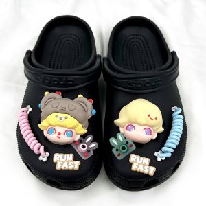 Crocs Jibbitz 8ชิ้นตุ๊กตาน่ารักหัวเข็มขัดรองเท้าการ์ตูนถอดได้ตกแต่งรองเท้าสำหรับ Crocs