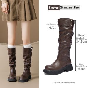Agsdon | Thick Sole Retro Cowboy Style Long Boot