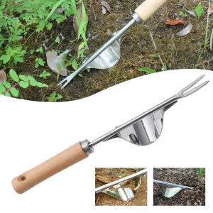 Manual Weed Remover With V-Shaped Fork Long Handle Garden Lawn Weeder Outdoor Yard Grass Root Puller Tools For Soils Loosening