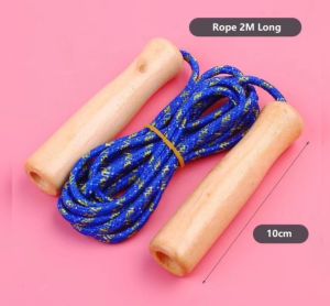 [MSIA SHIP] NOVELTY Kids Jump Skipping Nylon Rope Smooth Wood Handle | Kanak-kanak Lompat Skipping Tali Nilon Pemegang Kayu Licin Fitness Accessories Exercise School Stationery Supplies Birthday Party Present Gift Kids Children Toys Mainan Budak 小孩 跳绳