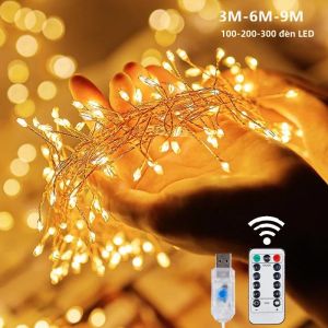 Đèn LED USB Pháo Dây Đèn 8 Chế Độ Dây Đồng Cổ Tích Đèn Ngoài Trời Sân Vườn Tiệc Cưới Giáng Sinh Trang Trí Bạc