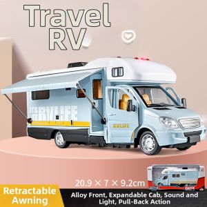 Large Alloy Travel Camper Truck Simulated Toy Car