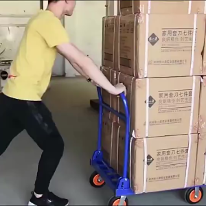 Unicorn 550KG Foldable trolley pushcart heavy duty for delivery hand truck trolley 120*65CM With 5 inch heavy rubber wheels Flatbed square tube trolley truck folding portable silent Push Cart pull