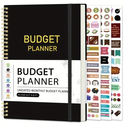 Monthly Finance Budget Planner Organizer with Expense Tracker Notebook to Manage Your Money Effectivelyr Undated Finance Planner