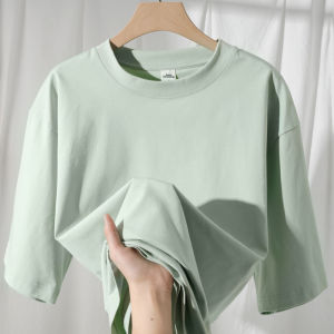 เสื้อยืดแขนสั้นทรงหลวมสำหรับผู้ชาย ทรงหลวม ทรงลำลอง ทรงปกติ ฤดูร้อน 2024 คอตตอนผสม 73.31% เส้นใยอื่นๆ 26.69%