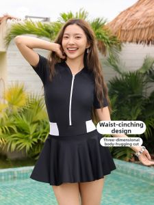 AQUAPLAY | Slim Fitting One-Piece Black Swimsuit For Women