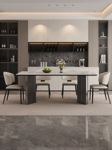 Modern Minimalist Rectangular Italian Style Dining Table And Chairs for Living Room Home Use Small Apartment Dining Table