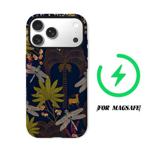 BILIBILI | Deer Dragonfly Jungle Art Phone Case for iPhone 18 17 16 15 14 13 12 11 Air Pro Max Plus Double-layer Cover