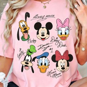 52TOYS | 2026 Summer New Women T-Shirt Casual Loose Short Sleeve Disney Cartoon Mickey Donald Duck Duck Print Tee