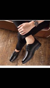 Formal Leather Shoes Business Leather Shoes For Men British Black Lace-Up Shoes Casual