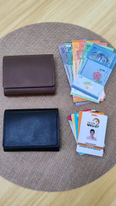 KASHVAU Mens Card Holder Wallet PU Leather Slim Wallet Holds 15 Cards Cash Coin Pocket Button Lock Compact Wallet K4-3