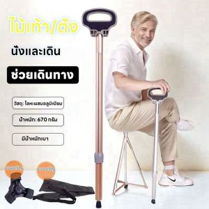 ไม้เท้าเดินป่า เก้าอี้พับได้ ไม้เท้า ส่วนใหญ่จะใช้สำหรับกลางแจ้งและการเดินป่า วัสดุโลหะผสมอลูมิเนียมง่ายต่อการพกพา