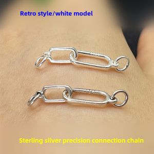 S925 Pure Silver Vintage Oval Chain Woven Hand Rope Bracelet Extension Chain DIY Precision Parts Fashion Jewelry Accessories
