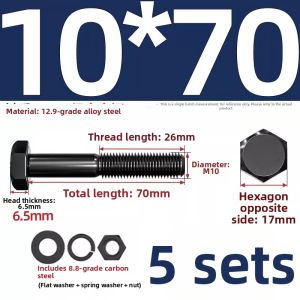 TIANZHUOJINSHU | High-Strength 12.9 Grade Hexagon Socket Screw and Nut Set M6-M24
