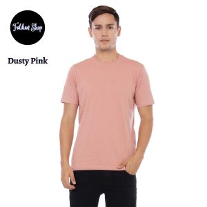 Kaos Polos Pria Oneck Lengan Pendek Bahan Katun Combed 30s Warna Dusty Pink