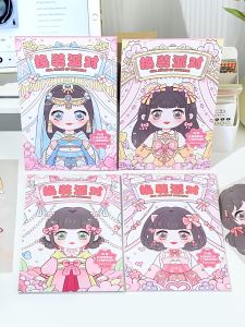 Hình dán sticker trang điểm thay đồ búp bê phong cách tiểu thư phiên bản full body Đồ chơi bóc dán thay đồ búp bê thiếu nữ cho bé