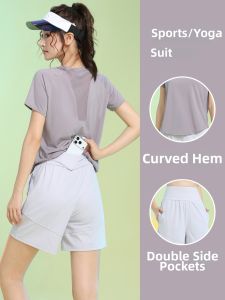BAISILING | Quick-drying Breathable Fitness Set Five-quarter Pants Short Sleeve