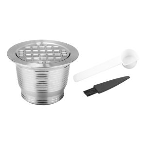 【New Arrival】 Cafe Refillable Filter Baskets Pod Coffee Capsule Cup + Spoon Brush for Nescafe