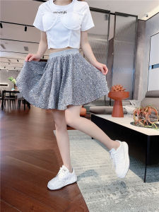 Spring Short Skirt Womens High Waist Shiny Half-length Puffy A-line Base Skirt Umbrella Skirt Large Size Bodycon Skirt