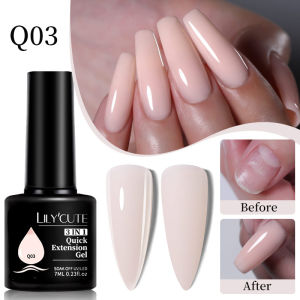 LILYCUTE | LILYCUTE 7ml Quick Extension Nail Polish Jelly Light Colors Transparent Milk White Pink Gel Quick Building Nail Art Gel Var
