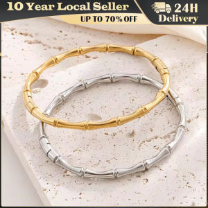Europe and The United States Hot Stainless Steel Four-Leaf Clover Lucky Bracelet Fashion Womens Nail Bracelet Gold Bangles