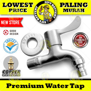 Premium Faucet Water Tap Hose Bib Pillar Tap For Bathroom Washing Machine Outdoor Water Supply Tap Satin Brushed -Stainless Steel Finish