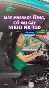 Ghế Đệm Massage Trên Ô Tô Và Tại Nhà Nikio NK-150 Con lăn Mát Xa 3D Kết Hợp Rung Và Nhiệt Sưởi Gối Đầu Matxa Độc Lập Đệm Khí Nâng Đỡ Lưng