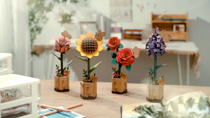 Toyzku 3D Wooden Puzzle Flower Box Bouquet DIY Assemble Valentine Gift Rose Sunflower Tulip Violet