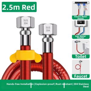 OUGEFENG | 304 Stainless Steel Corrugated Home Water Heater Faucet Inlet and Outlet Pipes