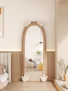 FWTDF | Full Body Dressing Mirror Home Bedroom INS Style Bear Design Fashion Store Large Fitting Mirror
