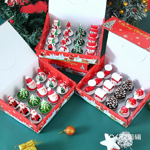 SayaHiyas 12PCS Christmas Tree Aroma Candles Christmas Gift Scented Candles Gift Santa Claus Candles Festive Atmosphere