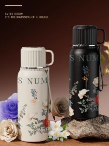 Cốc Nước Giữ Nhiệt Bằng Thép Không Gỉ 316 Dung Tích Lớn Có Dây Đeo Cho Nữ Cốc Pha Trà Cốc Giữ Nhiệt Cốc Đựng Nước Cốc Phong Cách Trung Hoa