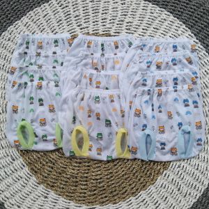 CELANA BAYI POP KACAMATA 12PCS / 1 LUSIN PUTIH FULL PRINT