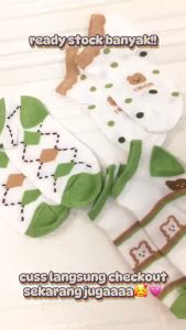 MGKS108 Kaos Kaki Wanita Ankle Socks Kaos Kaki Pendek Semata Kaki Motif Bear Beruang