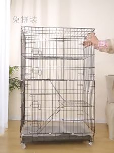 กรงแมว กรงสัตว์เลี้ยง กรงแมวแบบใหญ่ กรงแมวราคาถูกๆ คอกแมว คอกสุนัข กรงกระต่ายใหญ่ สี่ชั้นขนาดใหญ่ กรงเเมว พับได้ Pet Cage Cat Cage