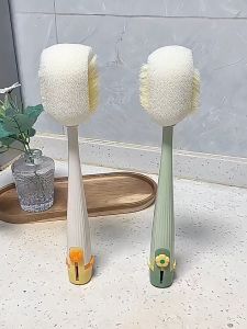 Pemegang panjang lima-dalam-satu termos cawan Long handle multifunctional five-in-one thermos cup brush baby bottle special cleaning sponge brush