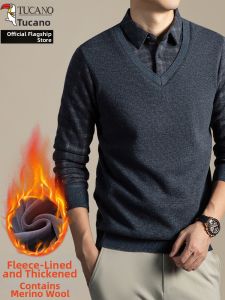 TUCANO | Warm Middle-aged Men Faux Two-piece Wool Sweater