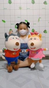 Gấu bông Wolfoo Lucy vải Miniso lông mịn cao cấp dễ thương