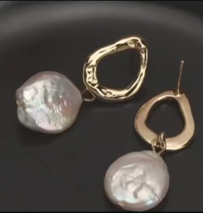 Viviann Original Vintage Baroque Pearl Earrings Feminine 925 Pure Silver Needle Circle Earrings New Baroque Pearl Earrings Gold Circle Earclip Women Jewelry Golden Punk Round