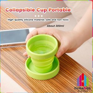 Homehub Portable Silicone Folding Cups Outdoor Collapsible Retractable Water Cup 300ml