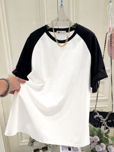 Loose Womens Short Sleeve T-Shirt Pure Cotton Shoulder Insert Design Comfortable Breathable Korean Style Cartoon Rabbit Print