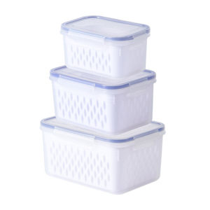 Refrigerator Storage Box Fresh Vegetable Fruit Boxes Fridge Organizer Drain Basket Storage Containers Pantry Kitchen Organizer