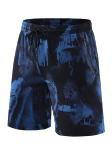 Trendy Print Mens Quick Dry Shorts Lightweight Breathable Loose Basketball Running Fitness Sports Quarter Pants
