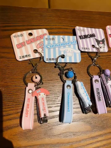 [New Arrival] Original Sanrio Nail Clipper With Key Chain Kuromi & Cinnamoroll Capybara Shin Chan Cutter