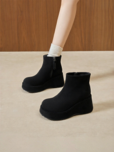 Josiny | Heel Height Increase Black Ankle Boots Womens Autumn/Winter