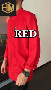 Baju Raya / Baju Melayu / Baju Kurta Dewasa /  KURTA LELAKI BERKOLAR LENGAN PANJANG COTTON / POCKET