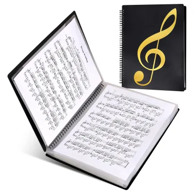 แผ่นเพลง Binder 60 หน้าแผ่นเพลง Binder เหมาะกับ 8.5x11.5 นิ้วขนาด Letter/A4 โฟลเดอร์เก็บเพลง