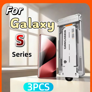 3Pcs Ceramic Film Screen Protector Kit for Galaxy S25 S23 Ultra S24 S22 S21 Note 20 - Dust-Free Tempered Glass Alternative